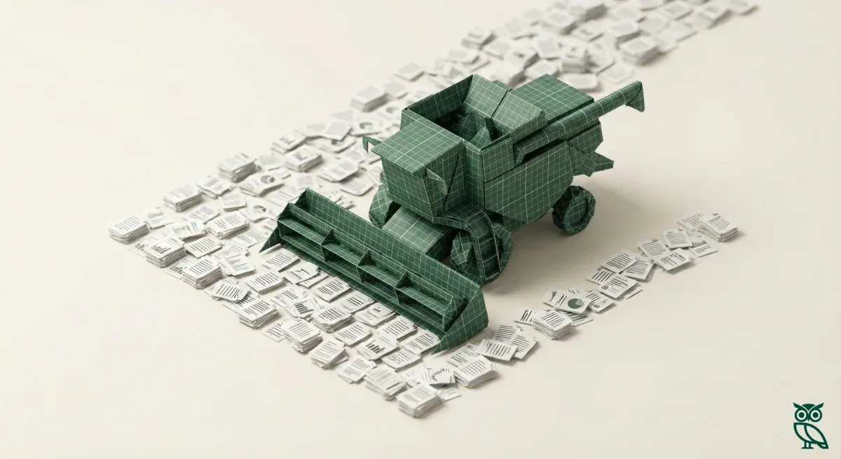 Origami combine harvester