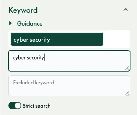 New search tools: Strict search