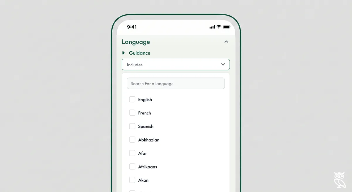 How to search by language